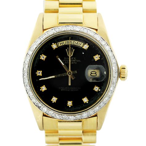 vintage 1980 gold rolex presidential black dial|rolex presidential.